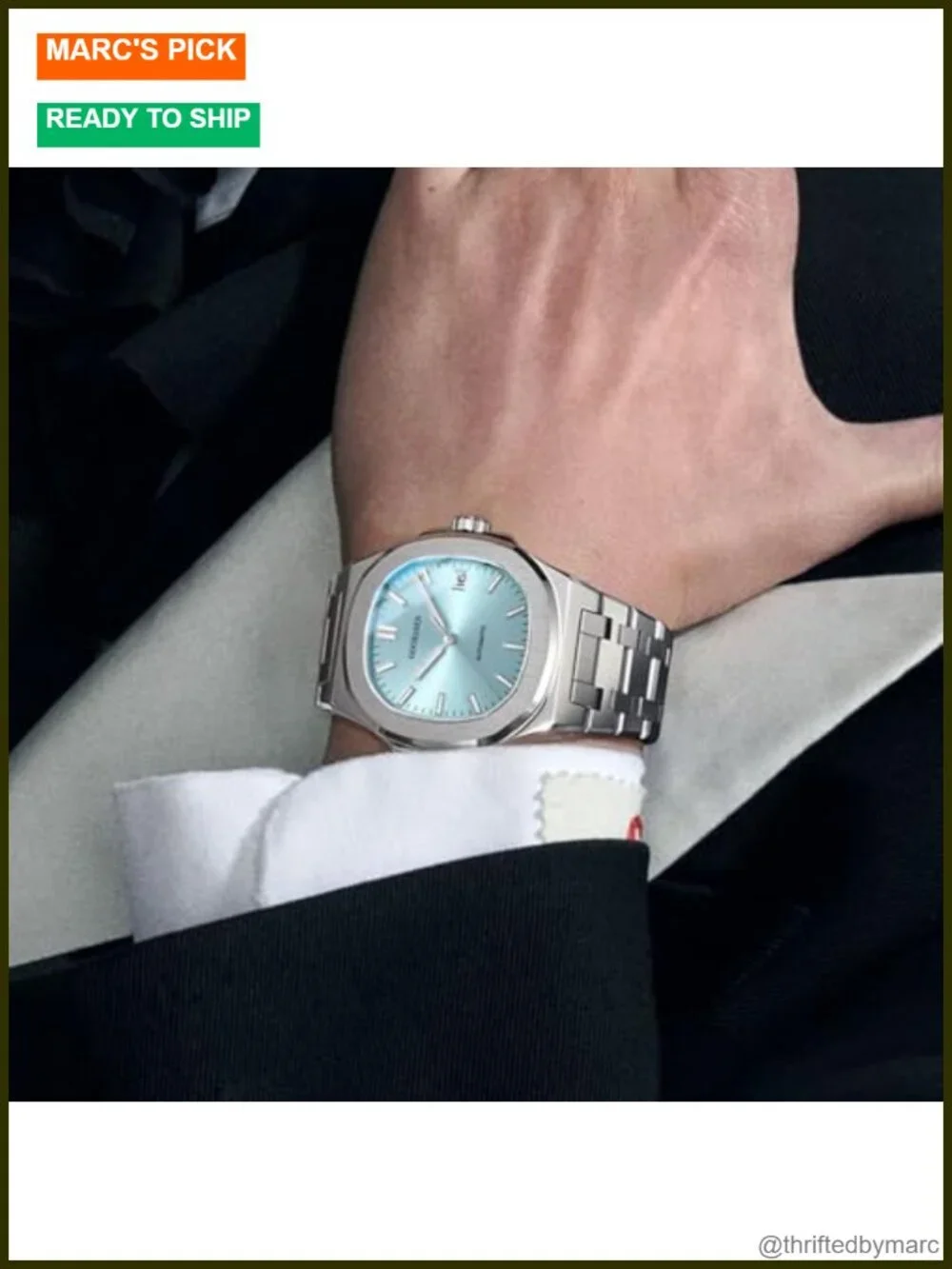 Classic Square Quartz Watch Imitation Mechanical Watch Stainless Steel